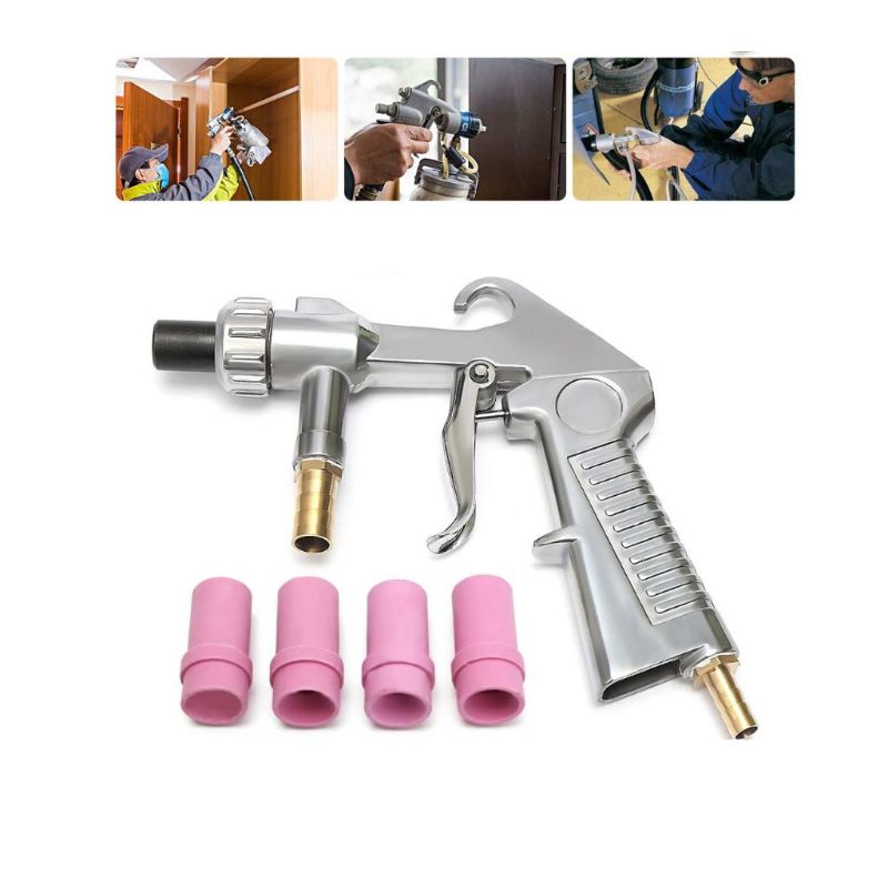 Cicio Sandblaster Air Siphon Feed Blast Nozzle Ceramic Tips Abrasive Sand Blasting - 803 - Silver - Jakartanotebookcom
