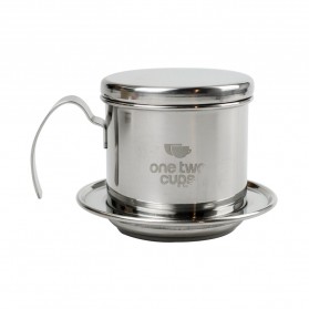 One Two Cups Filter Saring Kopi Vietnamese Coffee Drip Pot Stainless Steel - LC2 - Silver
