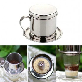 One Two Cups Filter Saring Kopi Vietnamese Coffee Drip Pot Stainless Steel - LC2 - Silver - 7