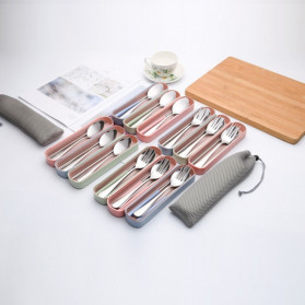 Nordic Cutlery Set Sendok Garpu Sumpit Western Style Stainless Steel - NP304 - Blue - 5