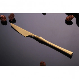 Lingeafey Pisau Western Gold Tableware Cutlery Knife - C50 - Golden - 1