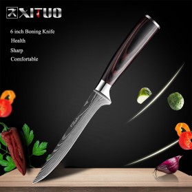 XITUO Pisau Dapur Chef Damascus Pattern - 6 Inch Boning Knife - Silver
