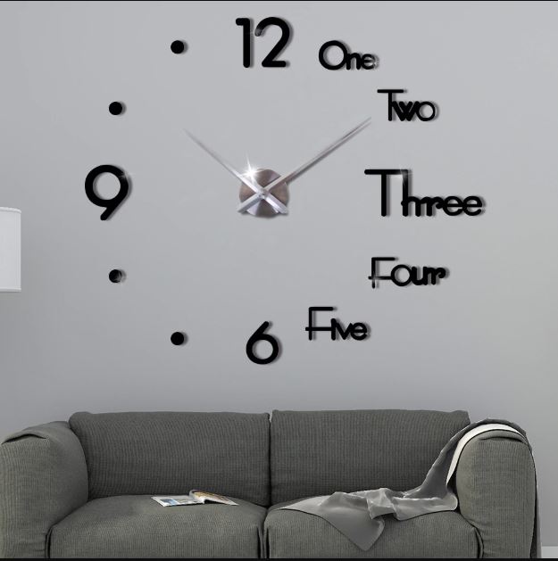  Jam Dinding Besar  DIY Giant Wall Clock Underline Angka 