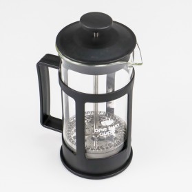 One Two Cups French Press Coffee Maker Pot Bean Pattern 350ml - KG73I - Black