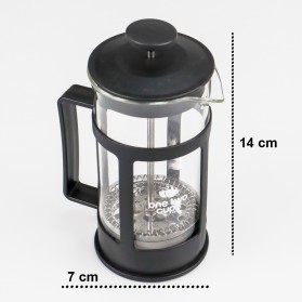 One Two Cups French Press Coffee Maker Pot Bean Pattern 350ml - KG73I - Black - 7