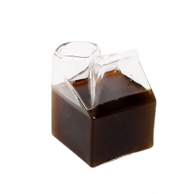 One Two Cups Gelas Kaca Susu Borosilicate Glass Design Milk Box 300ml - SG101 - Transparent