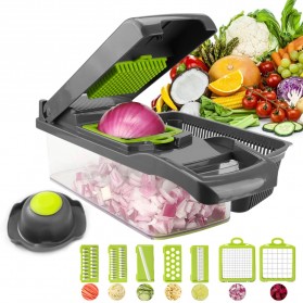 MYVIT Parutan Serbaguna Penampung Vegetable Slicer with Draining Basket - PJ494 - Gray