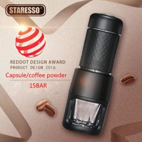 STARESSO Manual Espresso Coffee Maker Italian Concentrate Portable 15 BAR - SP200-1 - Black