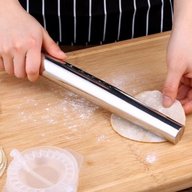NewFeeling Roller Adonan Kue Rolling Pin Pastry Dough Baking Tool - JJ3874 - Silver
