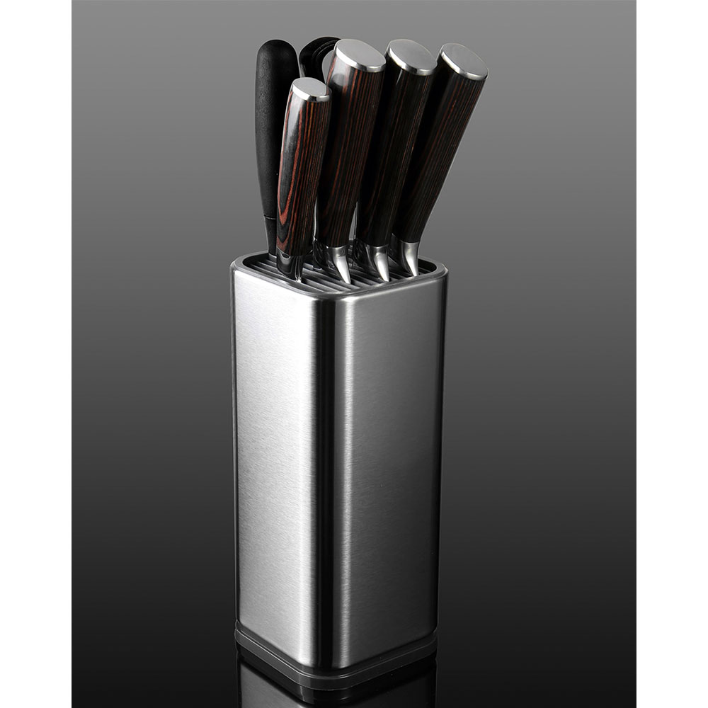 Gambar produk TaffHOME Tempat Pisau Dapur Stand Tool Knife Holder Stainless Steel - DJ-012