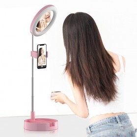 RUIMIO Cermin Selfie Make Up Artist + 64 LED Ring Light + Smartphone Holder - G3 - Black - 2