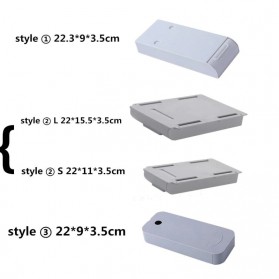 Staca Laci Meja Storage Box Case Desk Sticky Adhesive - STA05 - White - 7