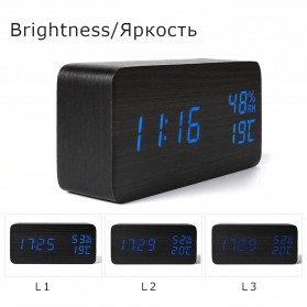 LikyYou Jam Meja Digital LED Clock Temperature Humidity Control - CYP-105 - Black - 4