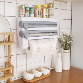 Furniture Rumah - ADOREHOUSE Rak Organizer Tisu Tin Foil Food Wrap Cutter Storage - R60V - Gray