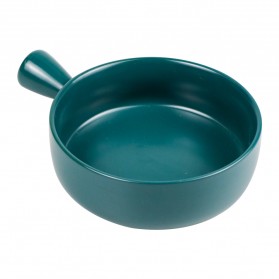 Glazed Mangkok Keramik Bowl Nordic Style 15 cm with Handle - PJ535 - Green