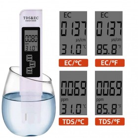 VKTECH Alat Ukur Uji TDS EC Meter Digital Air Minum Akuarium Tester - E-1 - White - 7