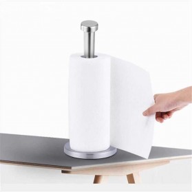 Dekorasi Rumah - Fostor Tempat Tisu Kitchen Paper Roll Towel Holder Stand - SV75 - Silver
