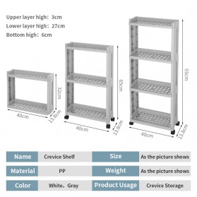 Pawaca Rak Laci Tingkat Dapur Kitchen Storage Rack 3 Layer - MOSB-02 - Gray - 7
