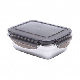 HOMEFAVOR Kotak Makan Bento Lunch Box Stainless Steel 350ml - KT273 - Black - 1
