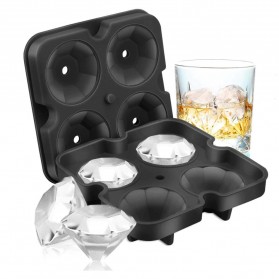 Winzwon Cetakan Es Batu Ice Cube Tray Mold Model Diamond - A1871 - Black