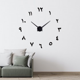 Taffware Jam Dinding DIY Giant Wall Clock Quartz Creative Design - S031 - Black