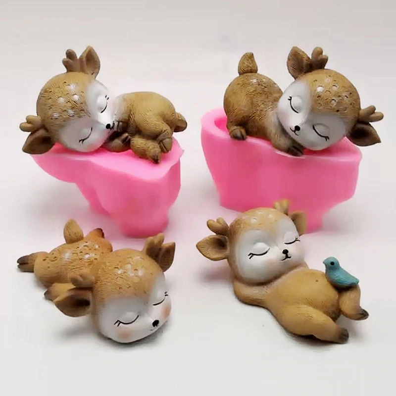 Fan Yong Four Hiasan Dekorasi Kue 3d Gypsum Resin Mold Fondant Cake Decoration Sleeping Deer Ci4 Chocolate Jakartanotebook Com