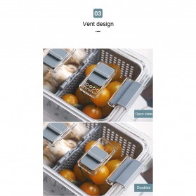 SHIMOYAMA Kotak Kontainer Makanan Kulkas Drainer Kitchen Storage Food Box 1.7L with Lid - RFS49 - Gray - 9