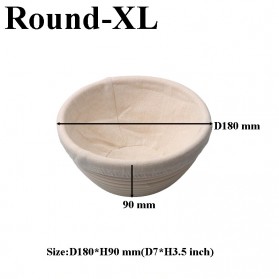 SHENHONG Cetakan Adonan Kue Rotan Bread Dough Rattan Banneton Basket Round-XL - PJ536 - Khaki