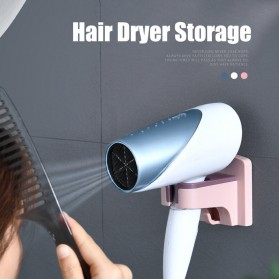 YongYa Rak Hair Dryer Holder Blower Organizer Adhesive Wall Mounted - YG2 - White