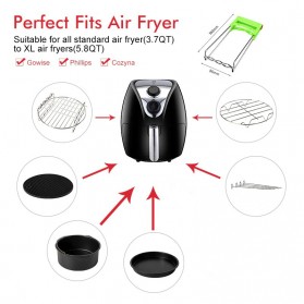 Qiufeng Set Aksesoris Air Fryer for Gowise Phillips Cozyna 7 PCS - QC007 - Black - 5