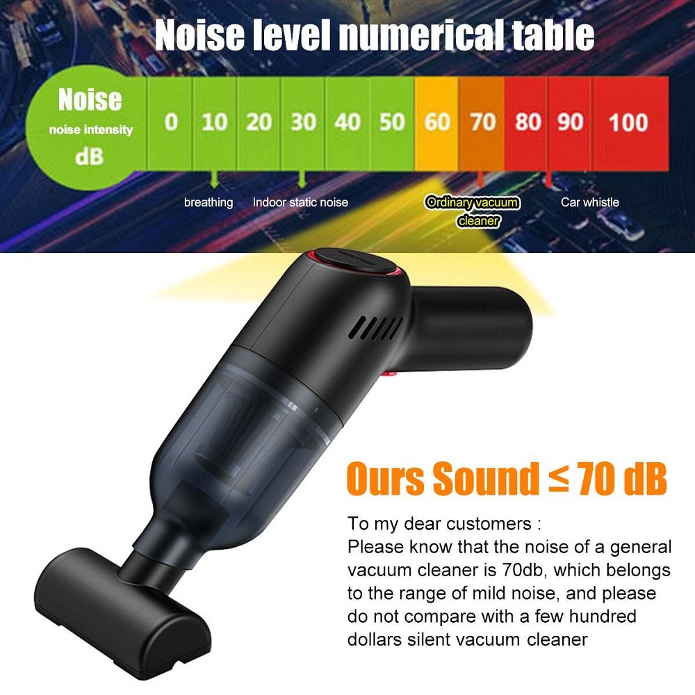 HELLOLEIBOO Penyedot Debu Mobil Handheld Wireless Vacuum Cleaner 120W