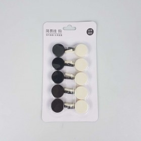 Gantungan Kunci Hook Wall Hanger Adhesive 10PCS - GT10A - Black White - 6