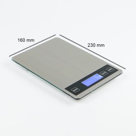 DHOME Timbangan Dapur Digital Kitchen Scale USB Rechargeable 15kg 1g - JJ210299 - Silver - 7