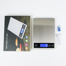 DHOME Timbangan Dapur Digital Kitchen Scale USB Rechargeable 15kg 1g - JJ210299 - Silver - 8