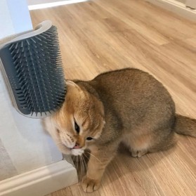 Catit Mainan Sikat Kucing Cat Brush Corner Self Groomer Tickling Comb - MO59 - Gray