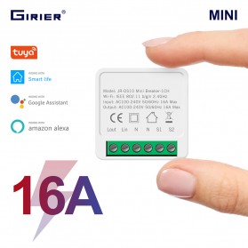 GIRIER TUYA Mini Smart WiFi Switch 2 Way Control Module Alexa Google Home - AP-SMT1CH - White