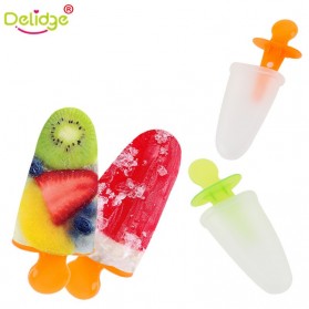 Delidge Cetakan Es Krim Frozen Ice Cream Popsicle Molds Tray Maker 4 Slot - XH1004A - Mix Color - 6