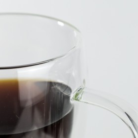One Two Cups Gelas Cangkir Kopi Anti Panas Double-Wall Borosilicate Glass Round 350ml - Transparent - 4