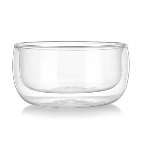 One Two Cups Mangkok Salad Buah Sayur Double Layer Borosilicate Glass 300ml - JA6671 - Transparent