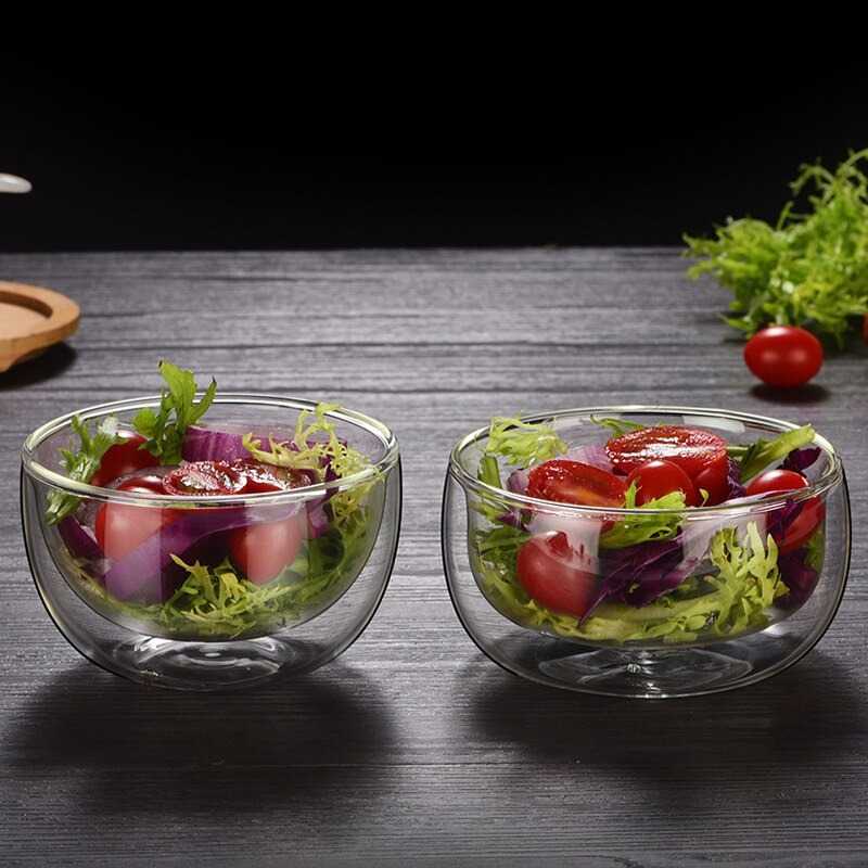Gambar produk One Two Cups Mangkok Salad Buah Sayur Double Layer Borosilicate Glass 300ml - JA6671