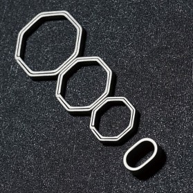 Honest Gantungan Kunci Buckle Key Rings Holder Titanium 20mm - 88886 - Silver - 3