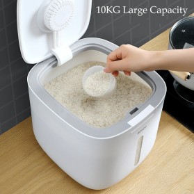 ECOCO Wadah Penyimpanan Beras Moisture Proof Rice Storage Container 10KG - E2005 - Gray - 3