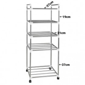 POLBEST Rak Tingkat Dapur Kitchen Storage Rack 5 Layer - 50801 - Silver - 7