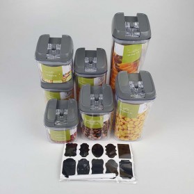LSONE Toples Wadah Penyimpanan Makanan Food Storage Container 7PCS - WZ195 - Gray - 7