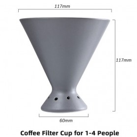 Woodpecker Filter Cup Penyaring Kopi Tembikar Coffee Dripper V60 - WV2 - Black - 6