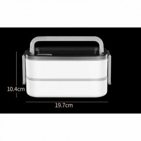 EUJJ Kotak Makan Bento Lunch Box Stainless Steel 2 Compartments - J274 - White - 9