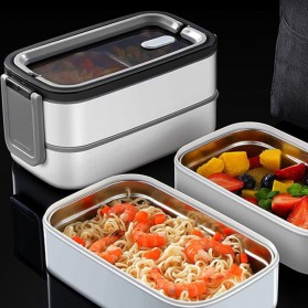 EUJJ Kotak Makan Bento Lunch Box Stainless Steel 3 Compartments - J274 - White