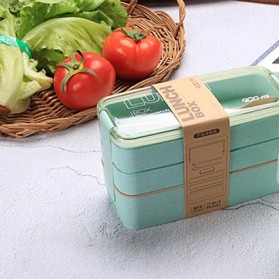 CPLIFE Kotak Makan Rantang 3 Layer Bento Box 900ml with Spoon & Fork - NXM144 - Green - 2
