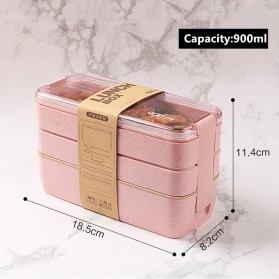 CPLIFE Kotak Makan Rantang 3 Layer Bento Box 900ml with Spoon & Fork - NXM144 - Green - 9