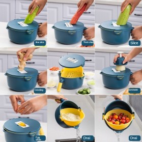 BEEMSK Set Parutan Serbaguna Mangkok Penampung Vegetable Slicer - PJ500 - Gray - 2